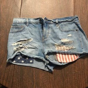 Patriotic jean shorts